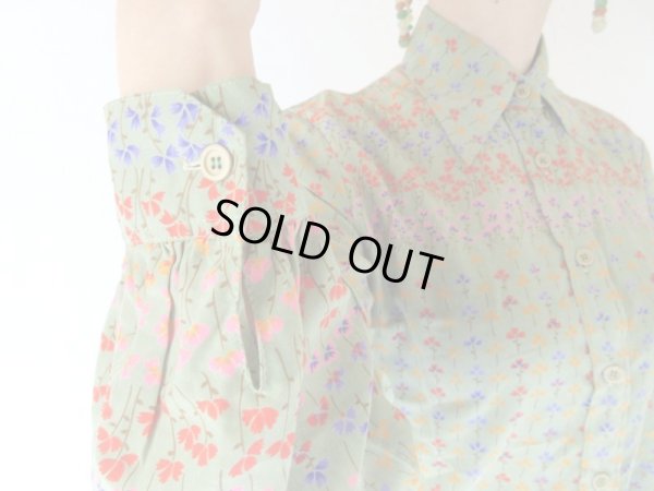 画像7: 若草色の小花柄ブラウス