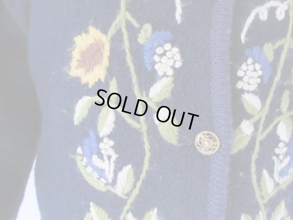 画像8: 刺繍のネイビーニットカーディガン