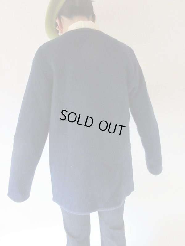 画像6: 刺繍のネイビーニットカーディガン