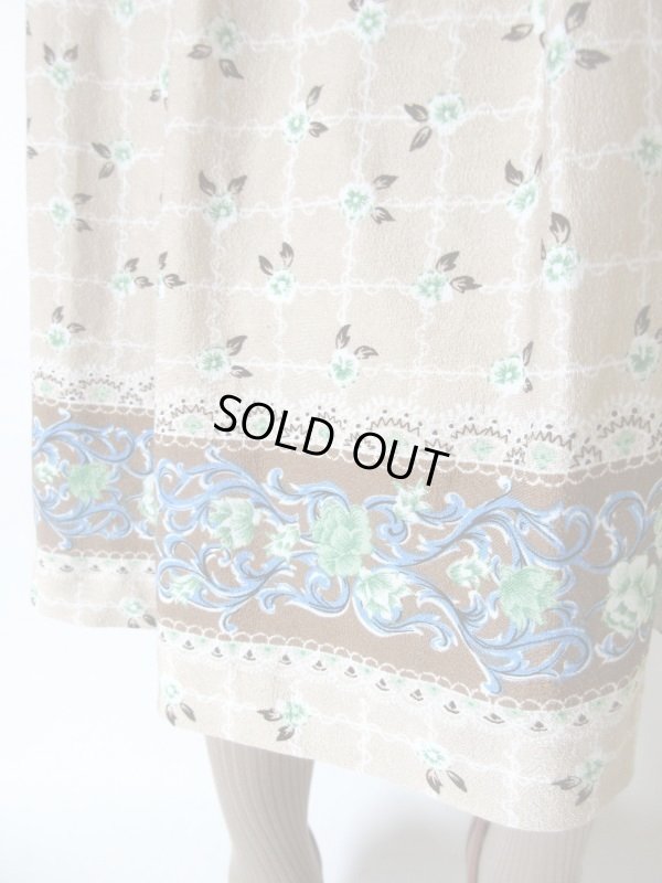 画像9: 【イヤリングと２点セット*】レトロフラワーのボウタイワンピース