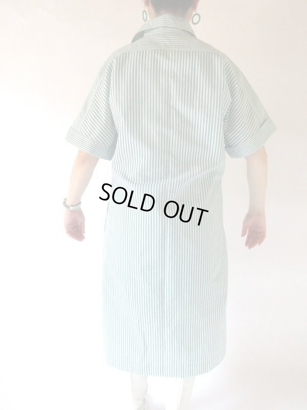画像4: 【MADE IN SPAIN*】爽やかグリーンのストライプシャツワンピース