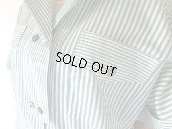 画像6: 【MADE IN SPAIN*】爽やかグリーンのストライプシャツワンピース