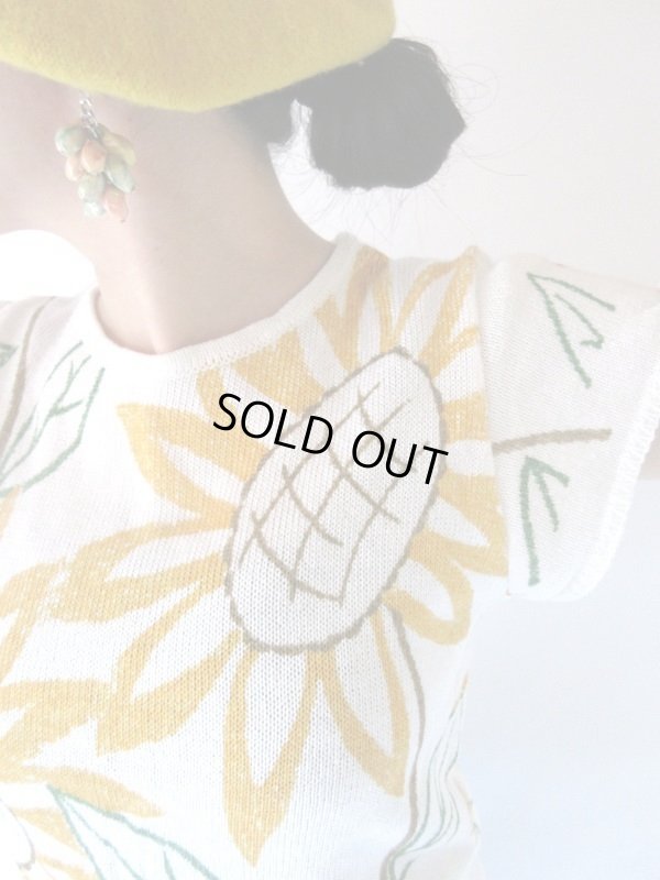 画像5: 【夏のお出かけはコレで決まり*】ひまわり柄ニット