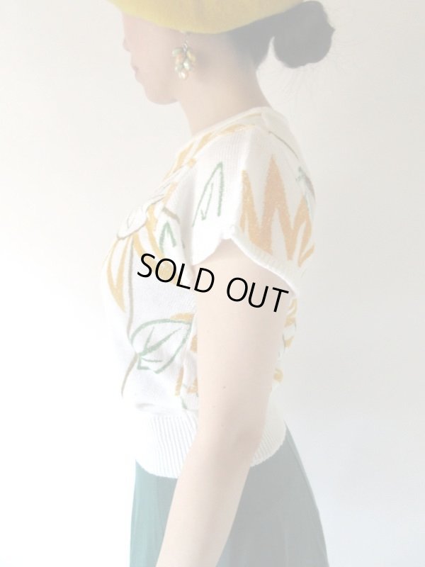 画像4: 【夏のお出かけはコレで決まり*】ひまわり柄ニット