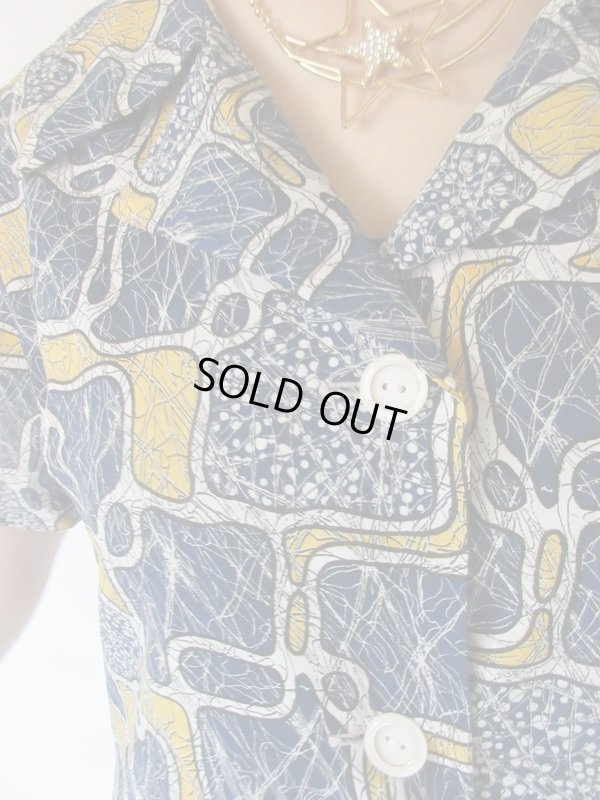 画像7: 【ノスタルジックな夏色*】幾何学柄ワンピース