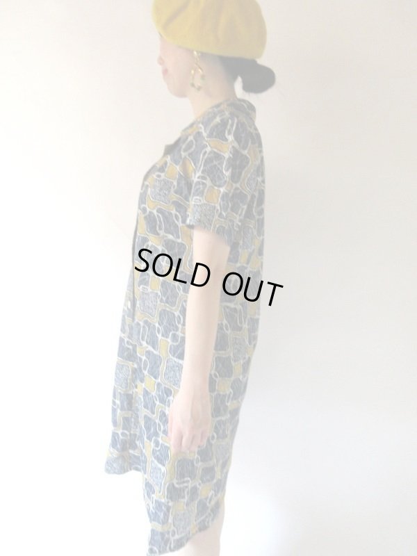 画像4: 【ノスタルジックな夏色*】幾何学柄ワンピース