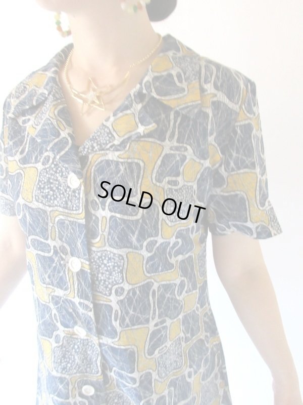 画像6: 【ノスタルジックな夏色*】幾何学柄ワンピース