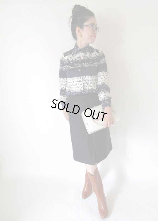 画像3: 【Deadstock*】フロントボタンのネイビースカート