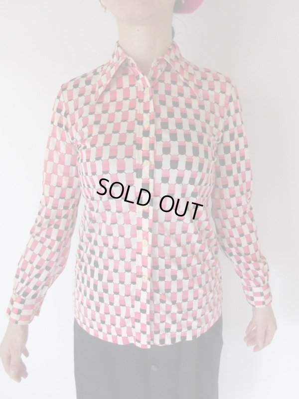 画像4: 【抜群インパクト*】レトロ幾何学柄シャツ