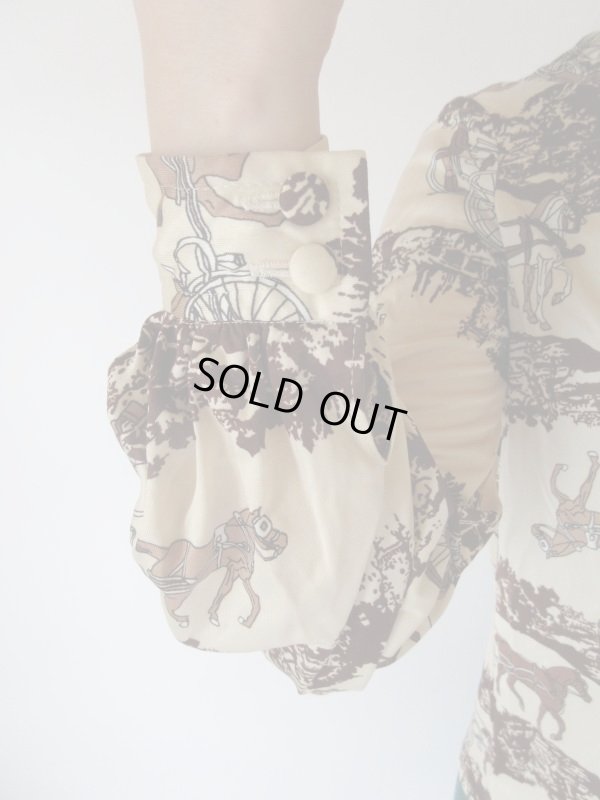 画像7: 【大人可愛くボウタイ*】貴婦人の馬車柄シャツ