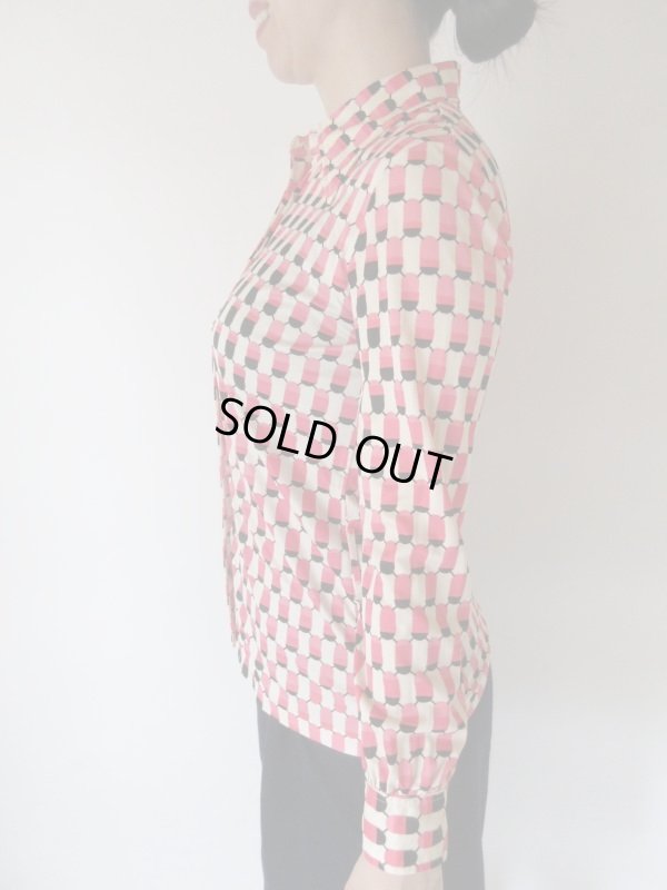 画像5: 【抜群インパクト*】レトロ幾何学柄シャツ