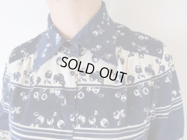 画像6: 【大人レトロの極み*】リンゴとさくらんぼ柄シャツ