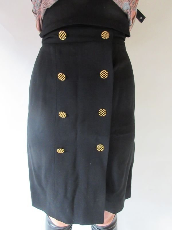 画像3: 【フランス製vintage*】w64cm*金ボタンスカート
