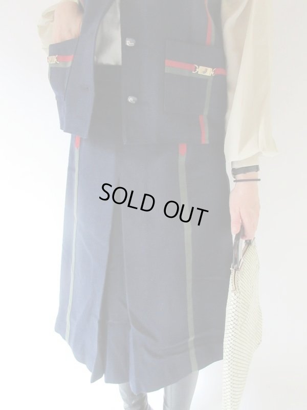 画像3: 【異素材の2色ライン*】ミカレディー*クラシカルセットアップ