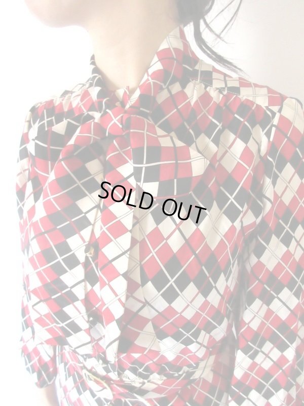 画像6: 【クラシカルで華やか*】お仕立て品*ボウタイワンピース