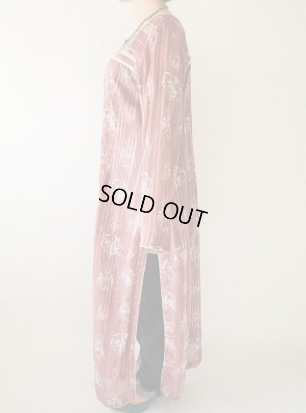 画像4: お仕立て品*異素材切り替えのマキシワンピース