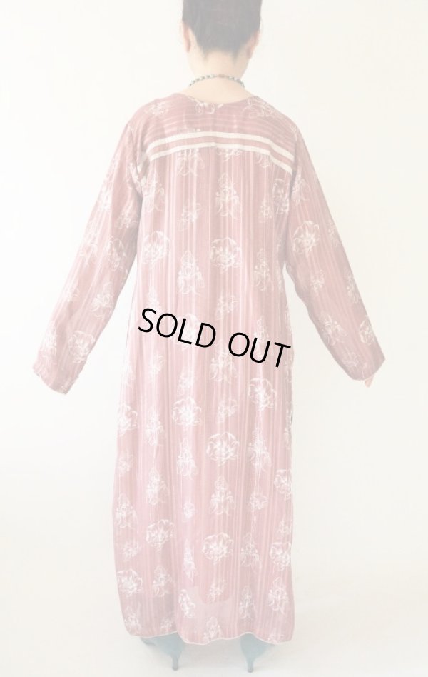 画像5: お仕立て品*異素材切り替えのマキシワンピース