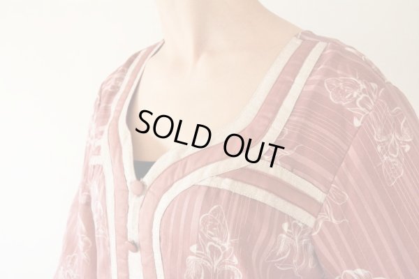 画像6: お仕立て品*異素材切り替えのマキシワンピース