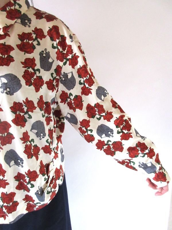 画像10: 【ゆったりsize*】バラと踊る貴婦人柄ブラウス