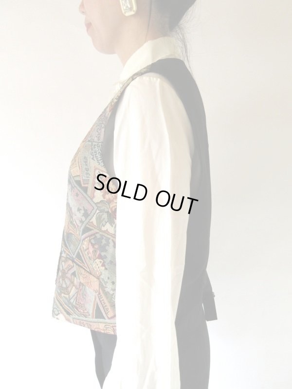 画像5: 【魅惑のゴブラン織り*】ゆったりsize*絵葉書柄ベスト