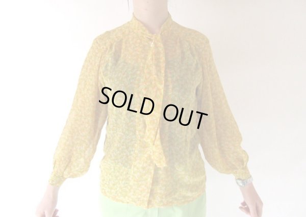 画像3: 【軽やかに大人レトロ*】シフォンのボウタイブラウス