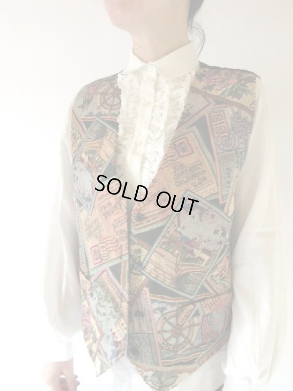画像3: 【魅惑のゴブラン織り*】ゆったりsize*絵葉書柄ベスト