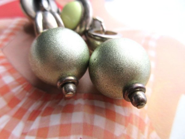 画像5: 【異素材の組み合わせ*】Italy*メタリックグリーンイヤリング