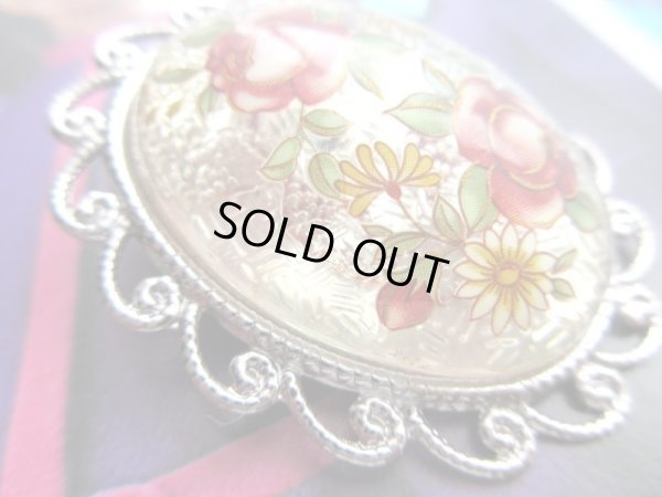 画像3: 【フリルの台座がポイントです*】未使用*クラシカルフラワーブローチE