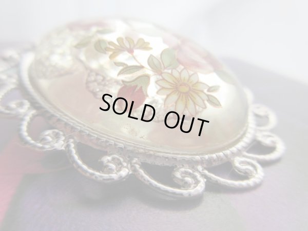 画像6: 【フリルの台座がポイントです*】未使用*クラシカルフラワーブローチE