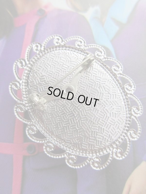 画像5: 【フリルの台座がポイントです*】未使用*クラシカルフラワーブローチE