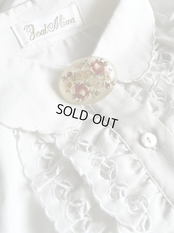 画像7: 【艶っぽさにグッときたら*】未使用*クラシカルフラワーブローチB