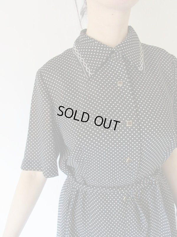 画像8: 【きりっとモノトーン*】ドットとチェーンベルト柄のワンピース