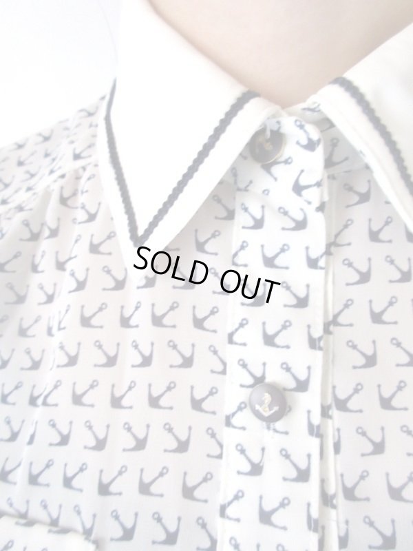 画像9: 【褪せないマリン*】二重襟のイカリ柄ワンピース