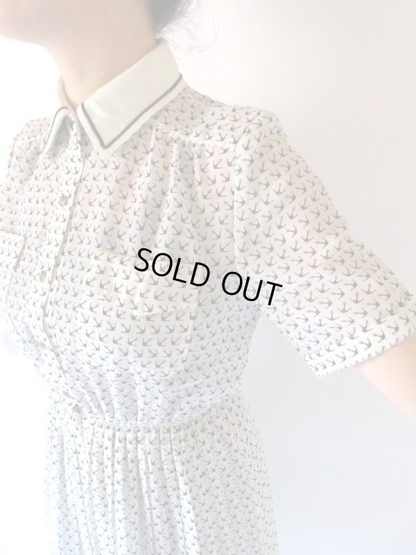 画像7: 【褪せないマリン*】二重襟のイカリ柄ワンピース