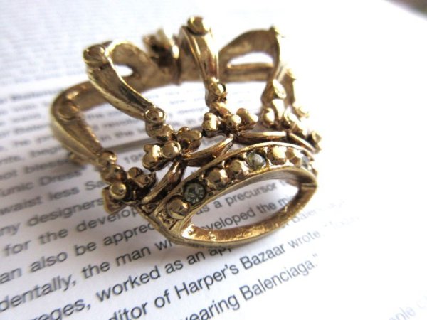 画像3: 【パーツの欠け無しの完品*】未使用*海外ヴィンテージのクラウンブローチB