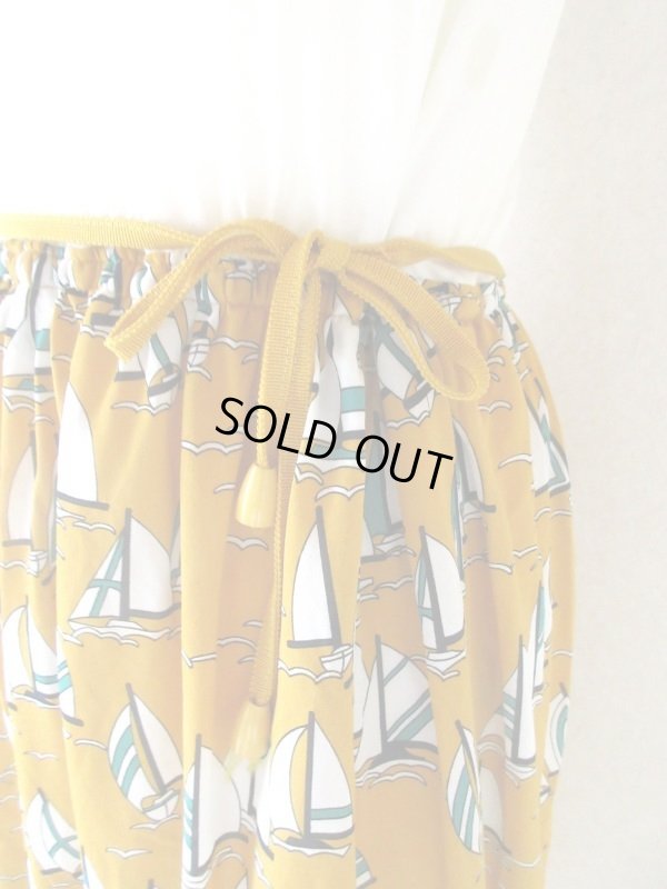 画像3: 【色褪せないマリンルック*】ヨット柄ワンピース