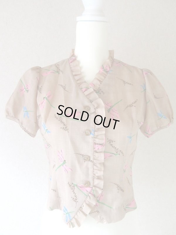 画像3: 【一目ぼれでした*】お仕立て品*トンボ柄の夏ブラウス