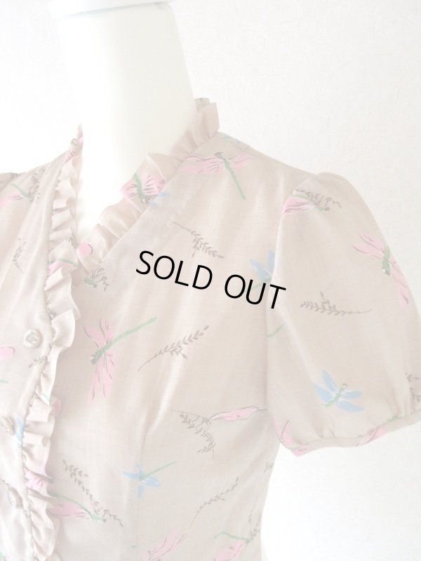 画像4: 【一目ぼれでした*】お仕立て品*トンボ柄の夏ブラウス