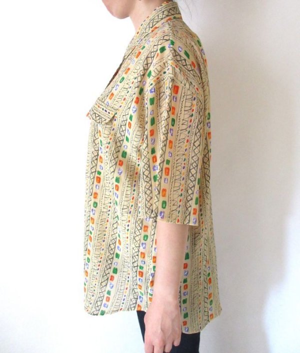 画像4: 【気負わずゆるっと*】ゆったりsize*ハンドペイント柄シャツ