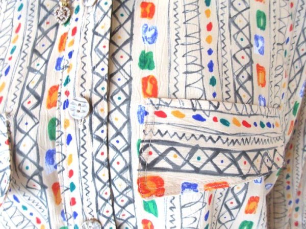 画像8: 【気負わずゆるっと*】ゆったりsize*ハンドペイント柄シャツ