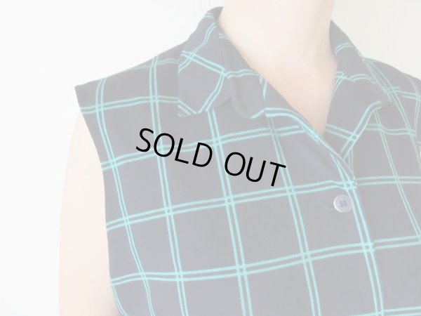 画像7: 【羽織ってジレ風にも*】ネイビー×グリーンラインワンピース