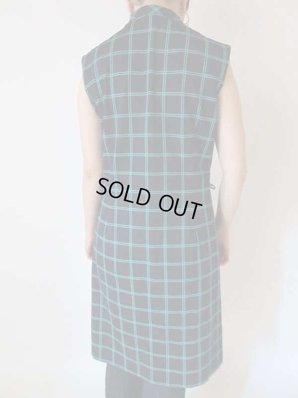 画像6: 【羽織ってジレ風にも*】ネイビー×グリーンラインワンピース