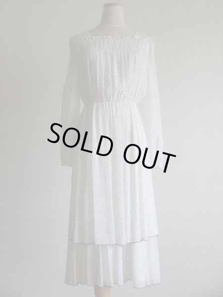 画像1: ミニドット柄エレガントドレス (1)