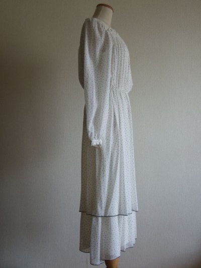 画像2: ミニドット柄エレガントドレス