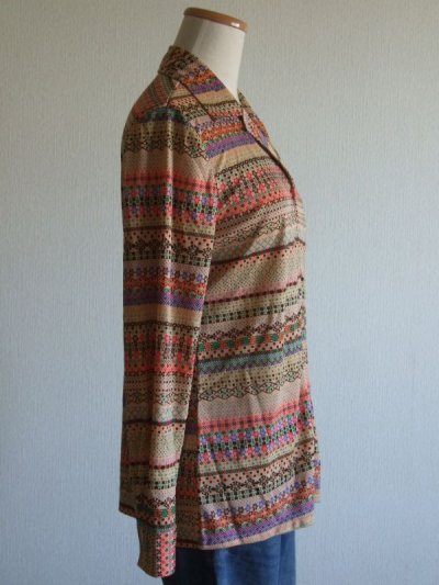 画像2: カラフルレトロ柄ブラウス