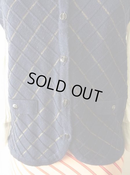 画像2: 紺にゴールドの斜めライン♪ベスト (2)