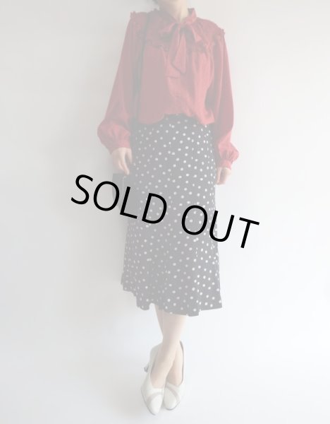 画像4: ★棒タイリボンのドット柄ブラウス (4)
