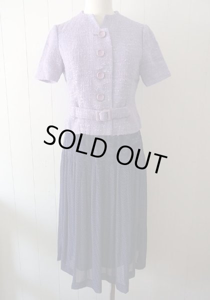 画像2: 紺に白ドットのプリーツスカート (2)