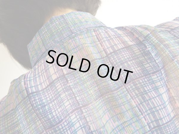 画像6: ★未使用*2wayレトロ格子ラインブラウス (6)