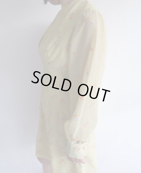 画像7: ★お仕立て品*お花刺繍のドットワンピ (7)